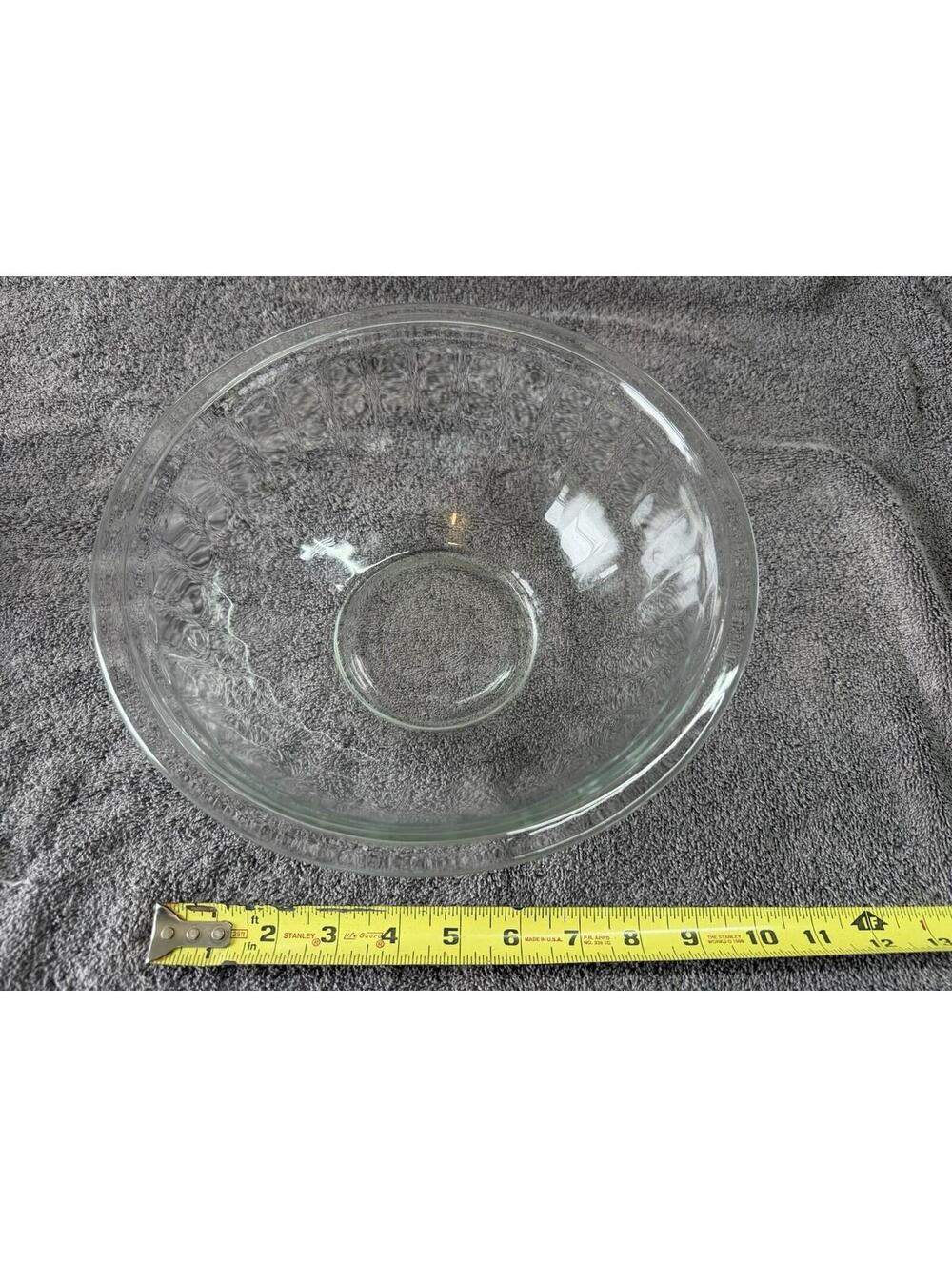 Vintage Pyrex Clear Fluted Glass Mixing Bowl Ribbed Paneled 10 Inch USA